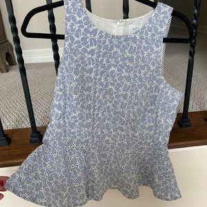 Preppy peplum top from Anthropologie